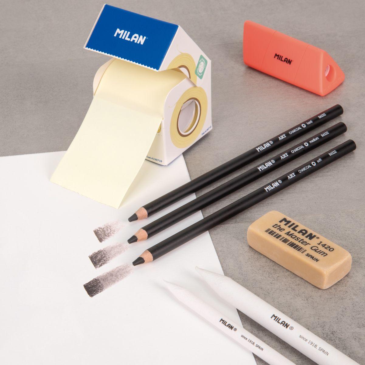 Ugljen olovke za crtanje MILAN (3 kom različite tvrdoće) 