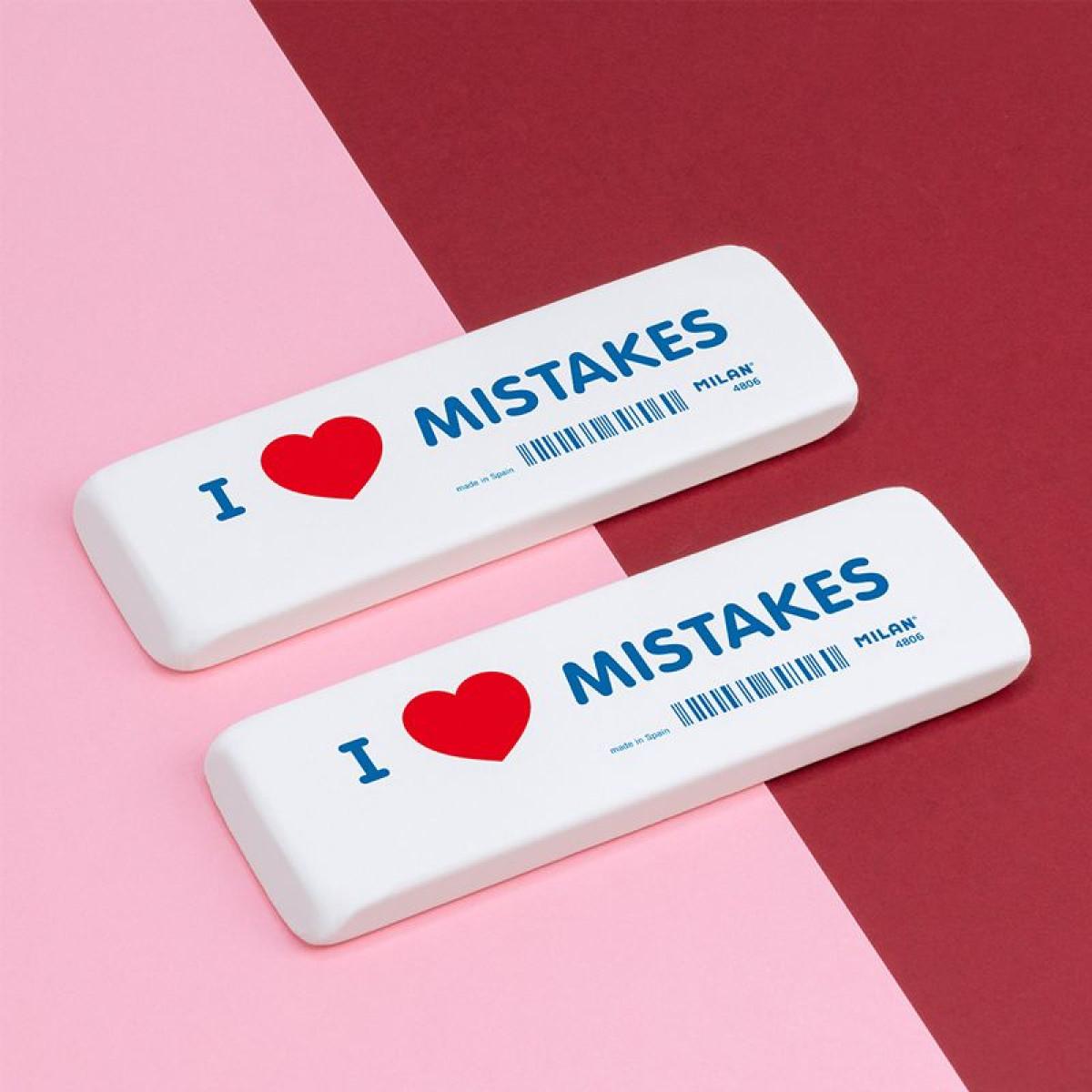 6 gumica za brisanje MILAN - I LOVE MISTAKES 
