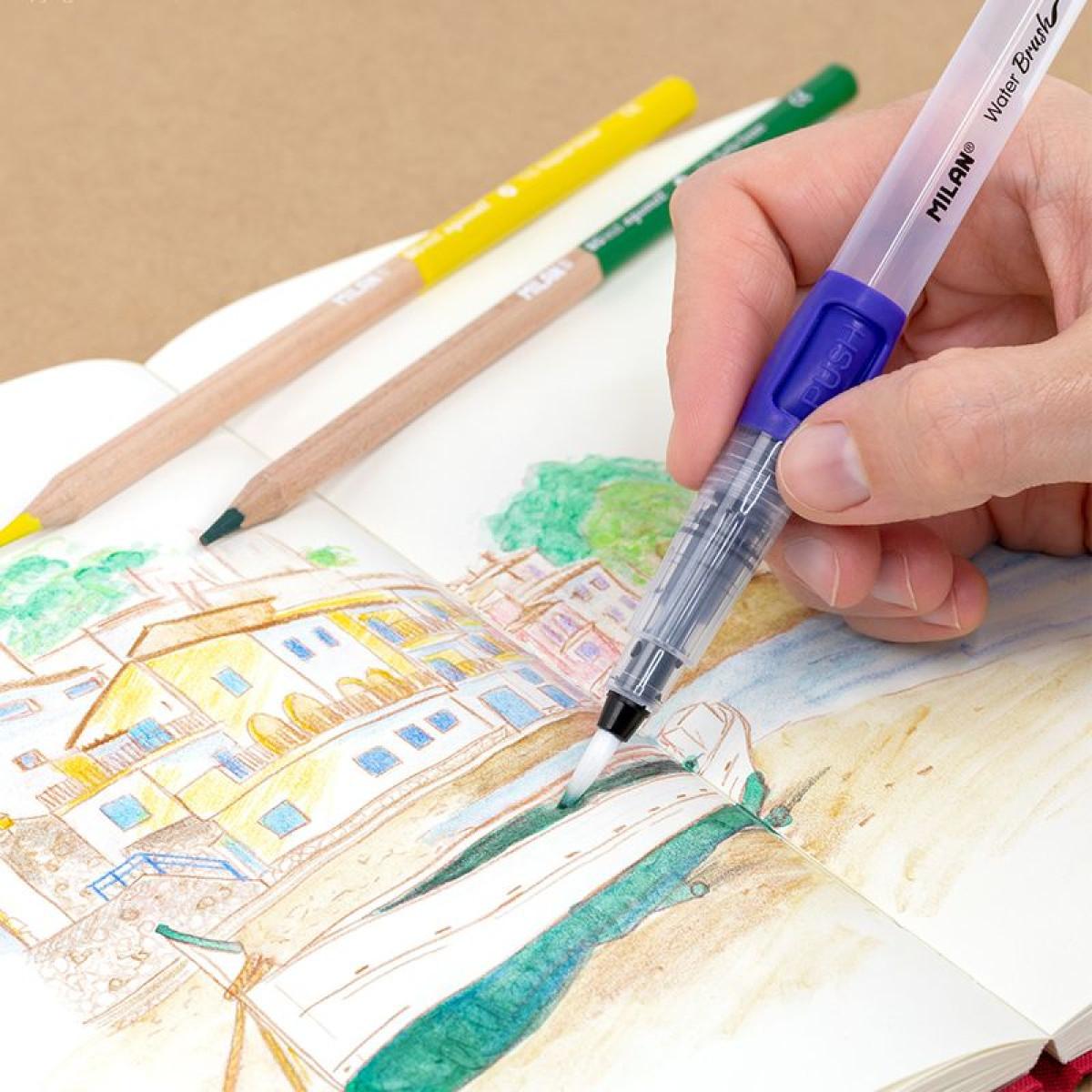 Dopunjiva akvarel četkica 8ml + 5 akvarel bojica MILAN 