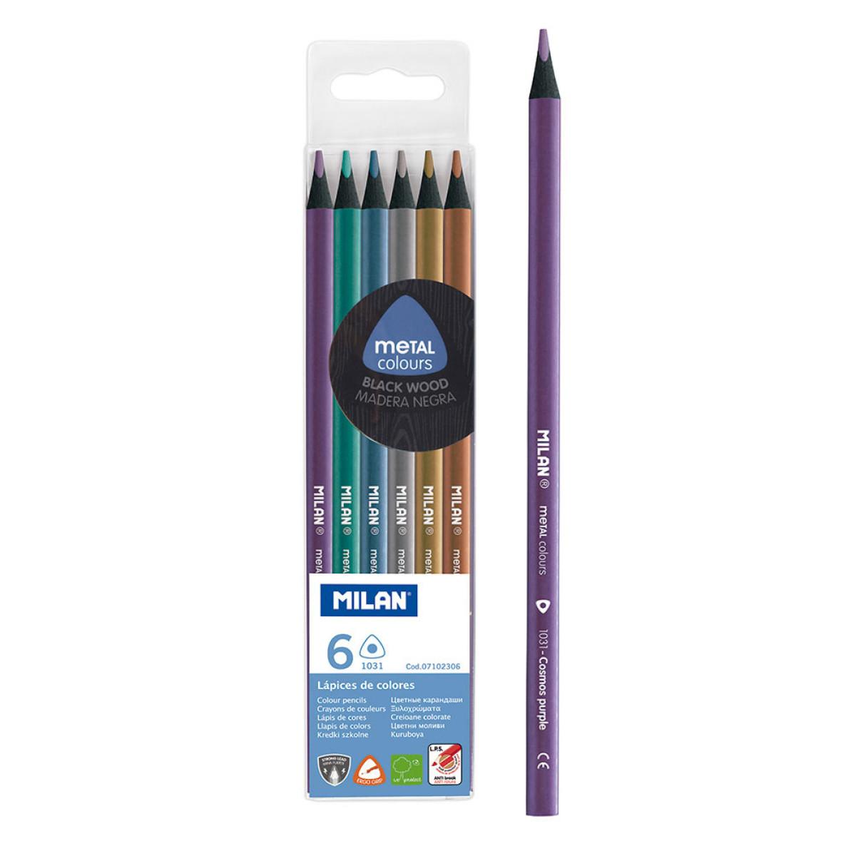 Drvene bojice MILAN METAL 6kom 