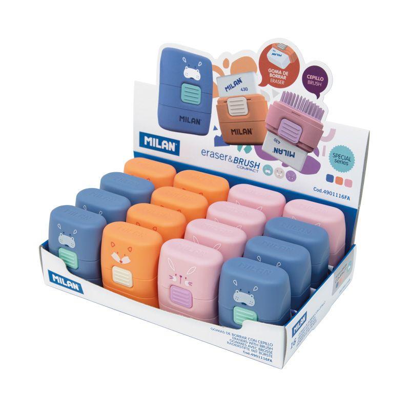 Gumica za brisanje sa četkicom MILAN - FUNNY (Više vrsta) 