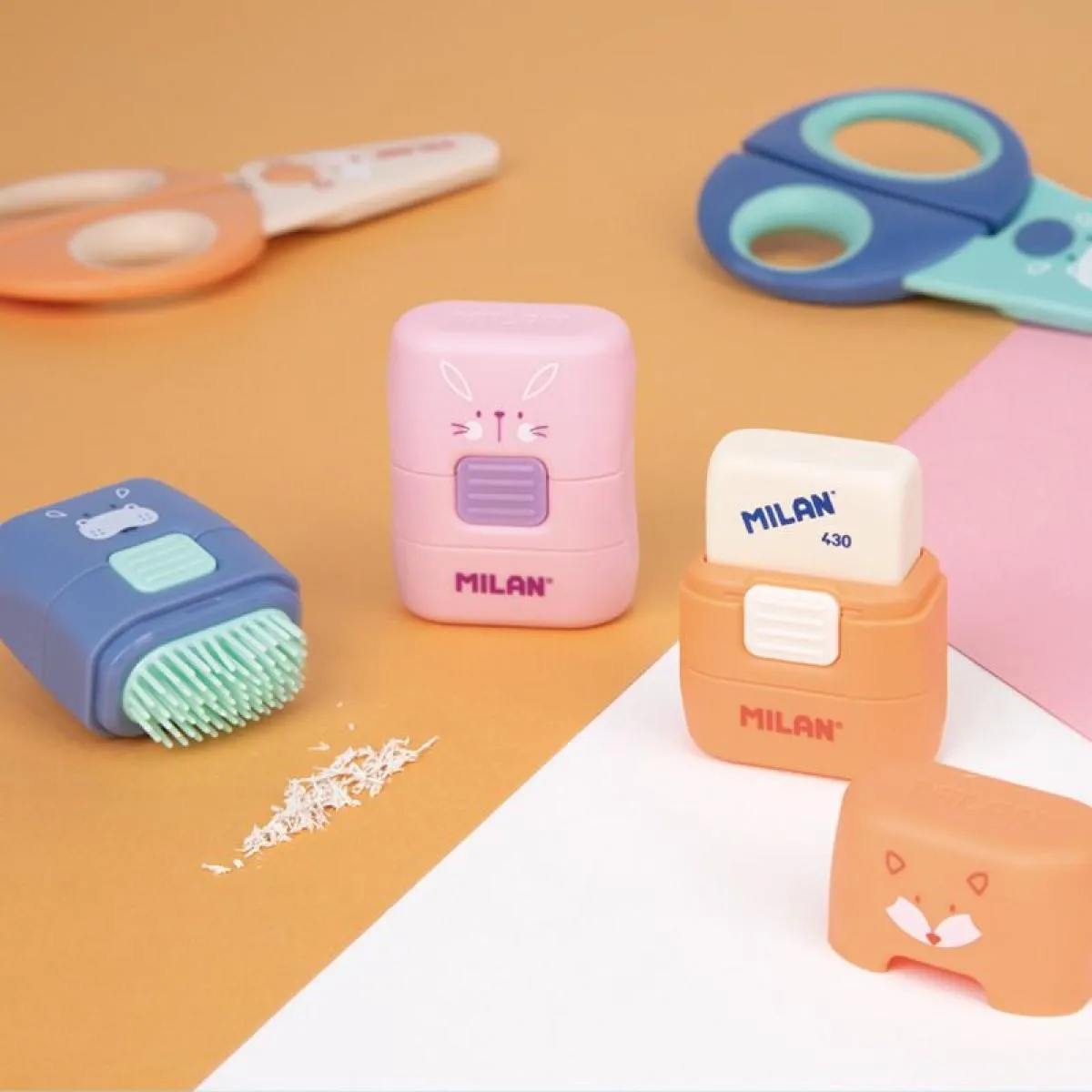 Gumica za brisanje sa četkicom MILAN - FUNNY (Više vrsta) 