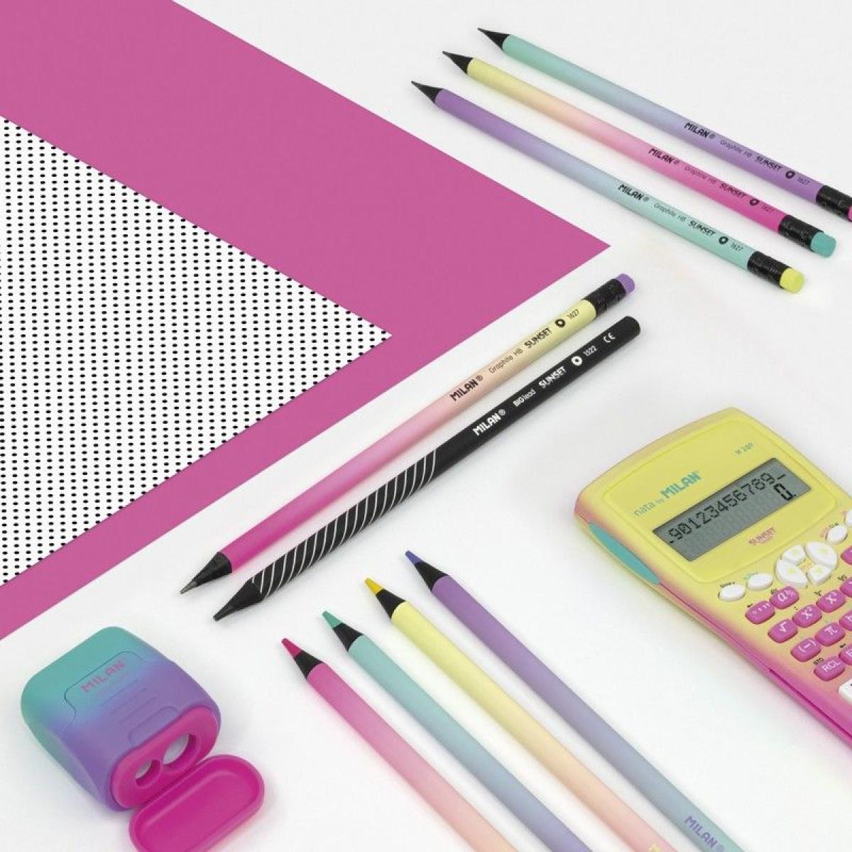 Grafitna olovka HB sa gumicom MILAN - SUNSET (Više vrsta) 