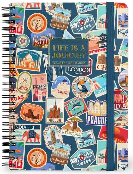 Notes sa spiralom TRAVEL STICKERS linije 21x15cm 