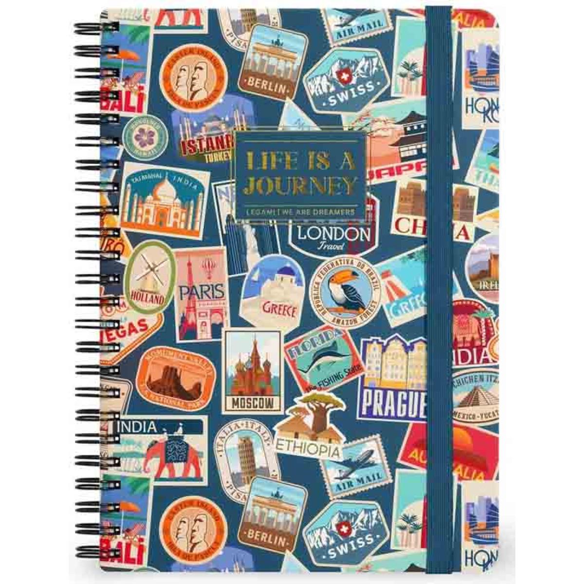 Notes sa spiralom TRAVEL STICKERS linije 21x15cm 