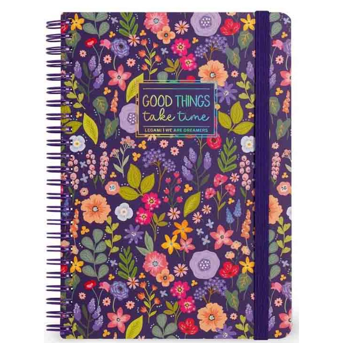 Notes sa spiralom FLOWERS linije 21x15cm 