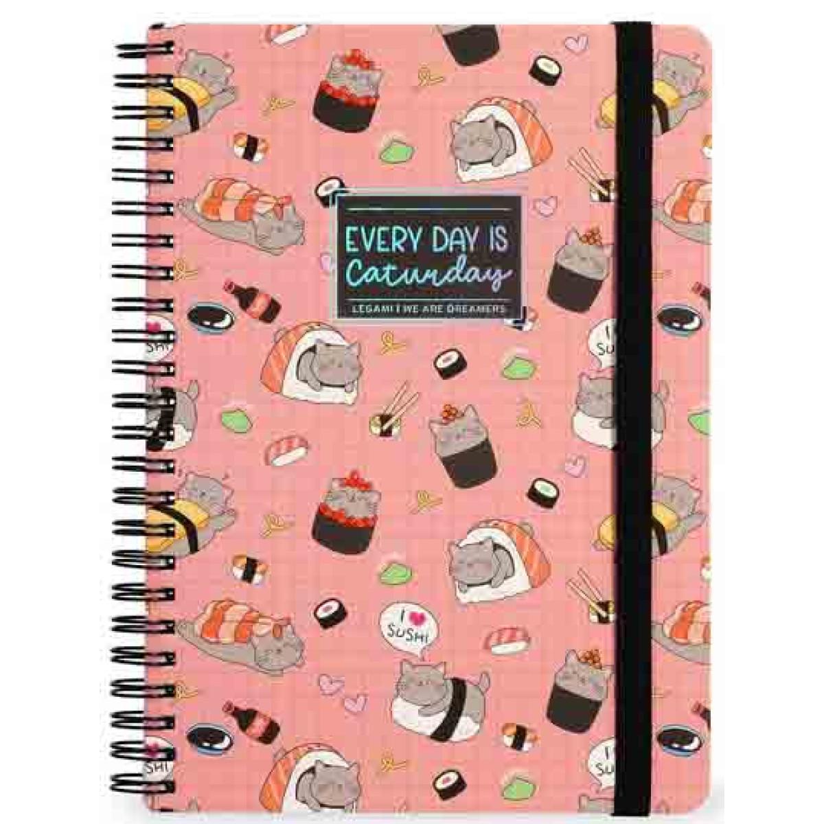 Notes sa spiralom SUSHI CAT linije 29x21cm 