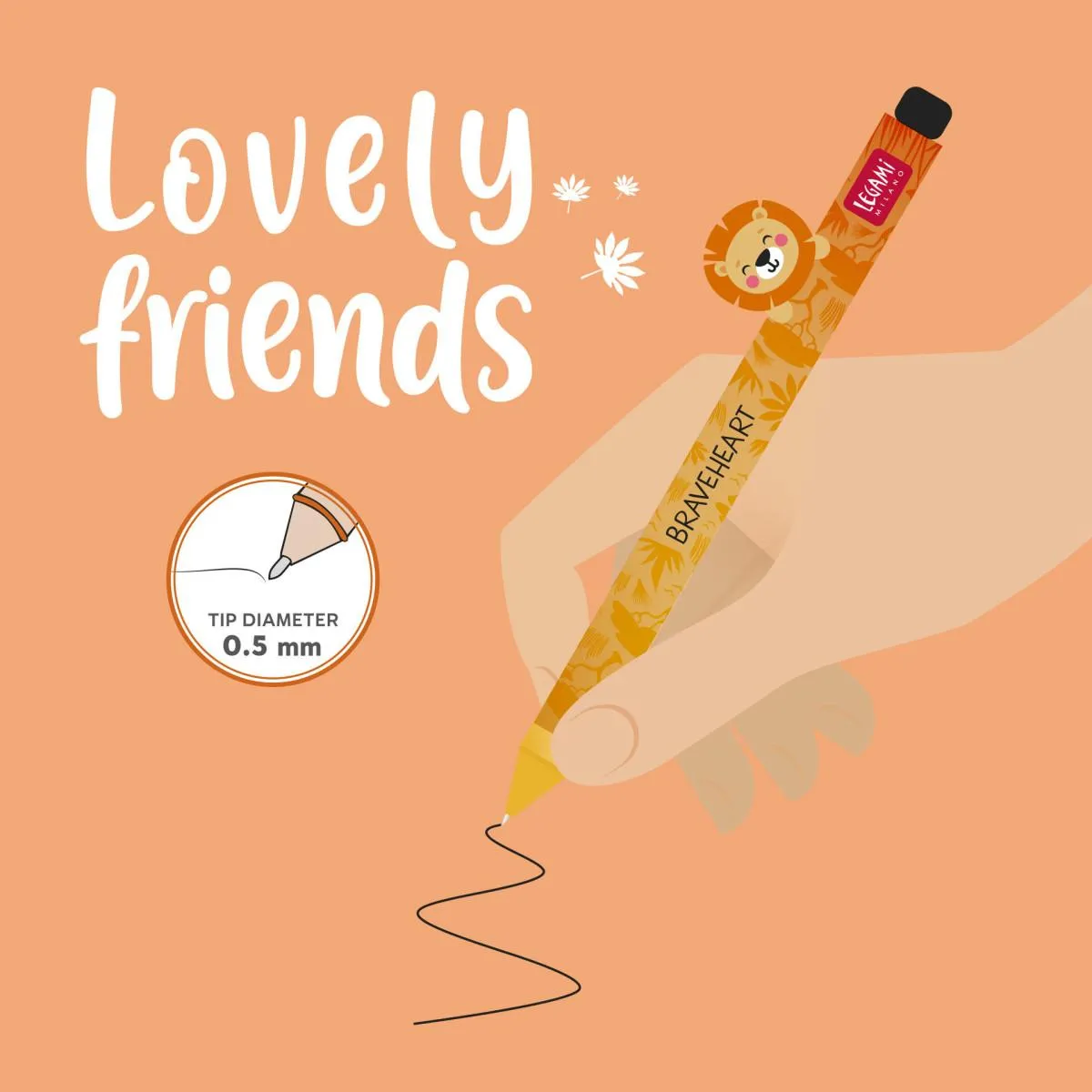 Gel olovka 0.5 LOVELY FRIENDS - LAV (crno mastilo) 