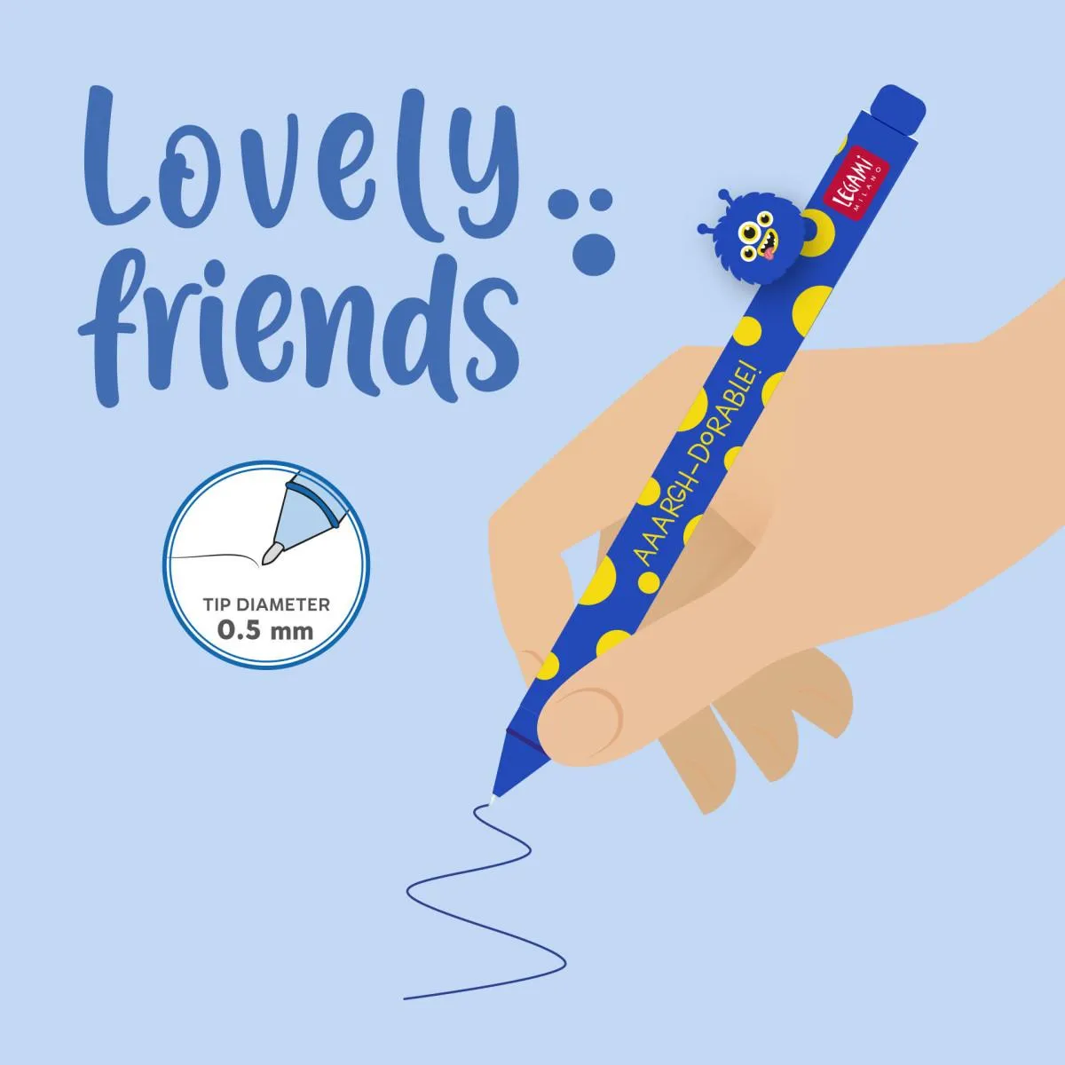 Gel olovka 0.5 LOVELY FRIENDS - MONSTER (plavo mastilo) 