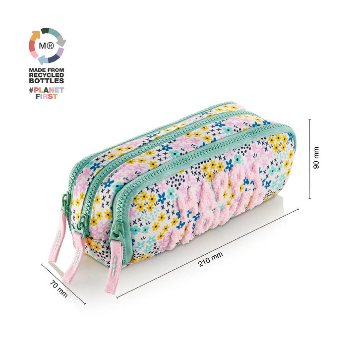 Prazna pernica sa tri pregrade MIQUELRIUS Happy Flower (Eko) 