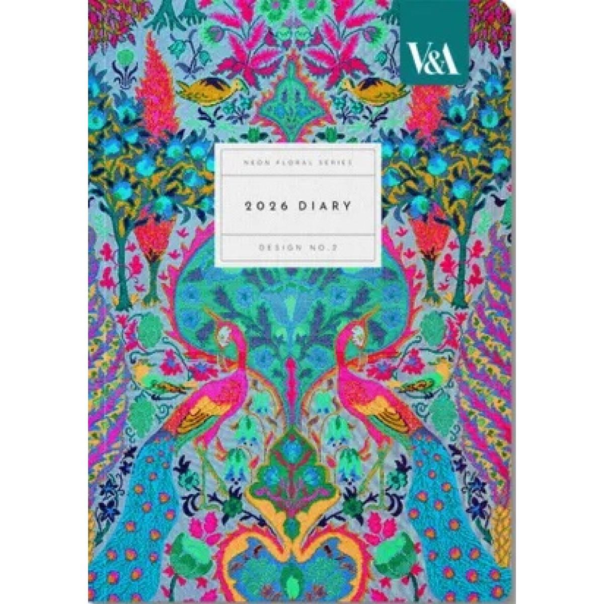 Datumirani planer A5 NEON FLORAL PEACOCK 2026 