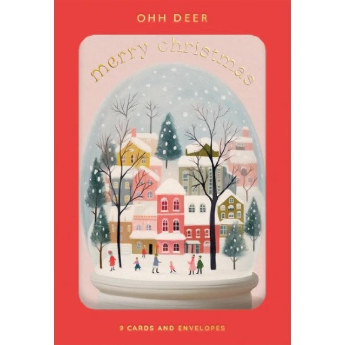 Set devet novogodišnjih i božićnih čestitki SNOWGLOBE 