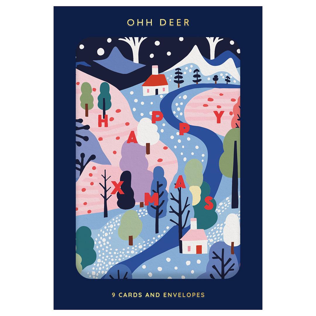 Set devet novogodišnjih i božićnih čestitki SCANDI TOWN 