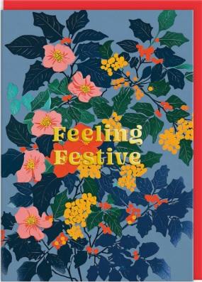 Set devet novogodišnjih i božićnih čestitki FESTIVE FLORAL 