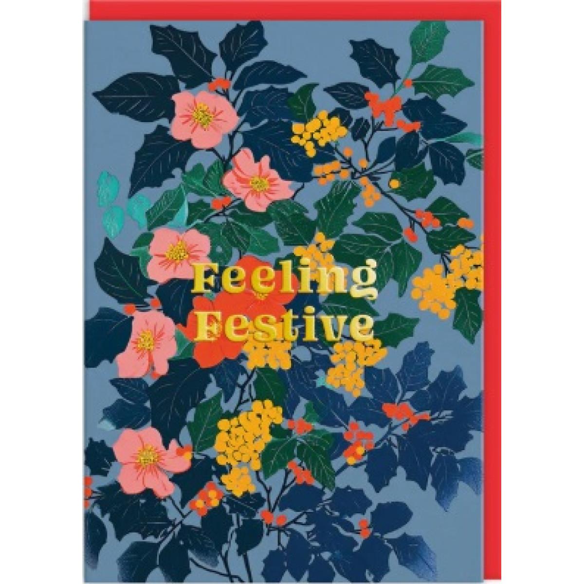 Set devet novogodišnjih i božićnih čestitki FESTIVE FLORAL 