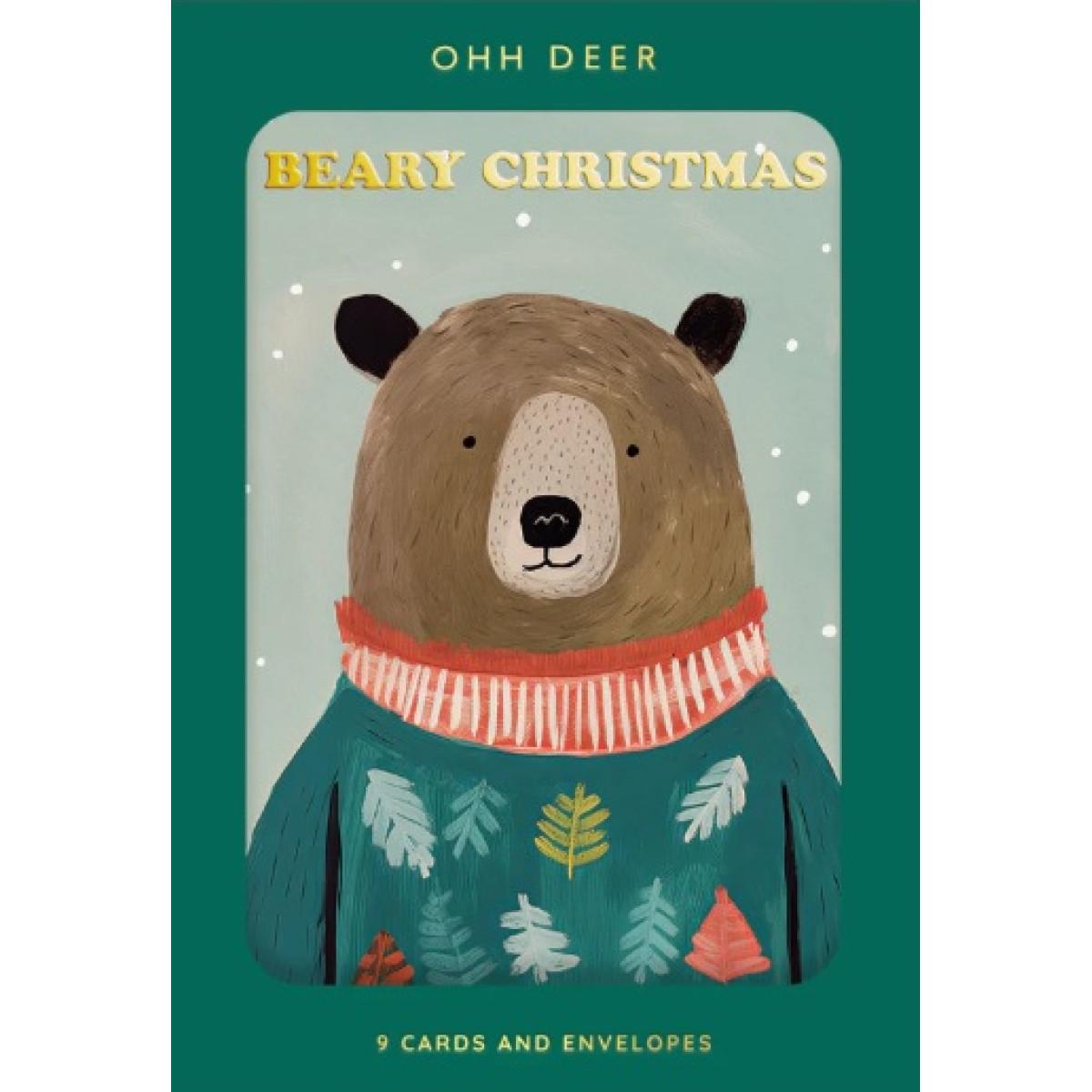 Set devet novogodišnjih i božićnih čestitki FESTIVE BEARS 