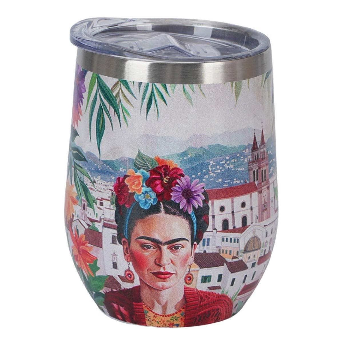 Putna šolja od nerđajućeg čelika MEXICAN ART - RED 