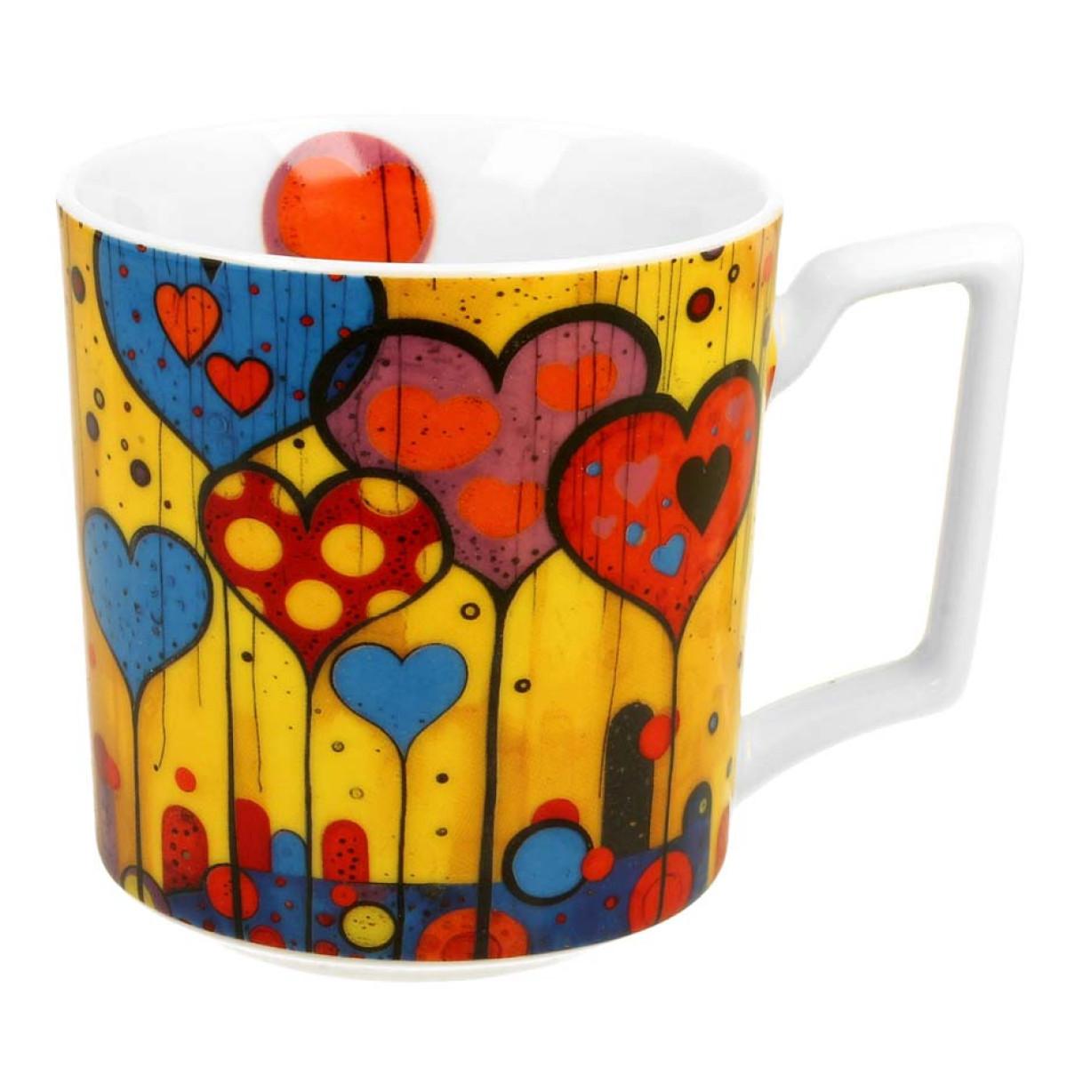 Velika porcelanska šolja HEARTS 450ml 