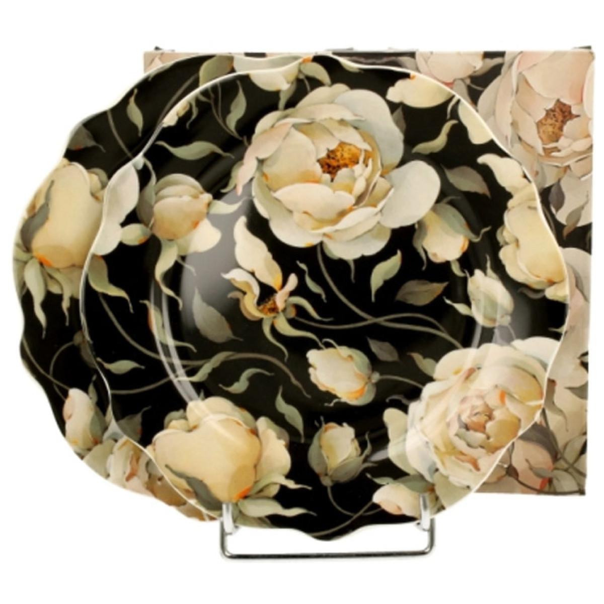 Set dva desertna tanjira  ENGLISH ROSES BLACK 