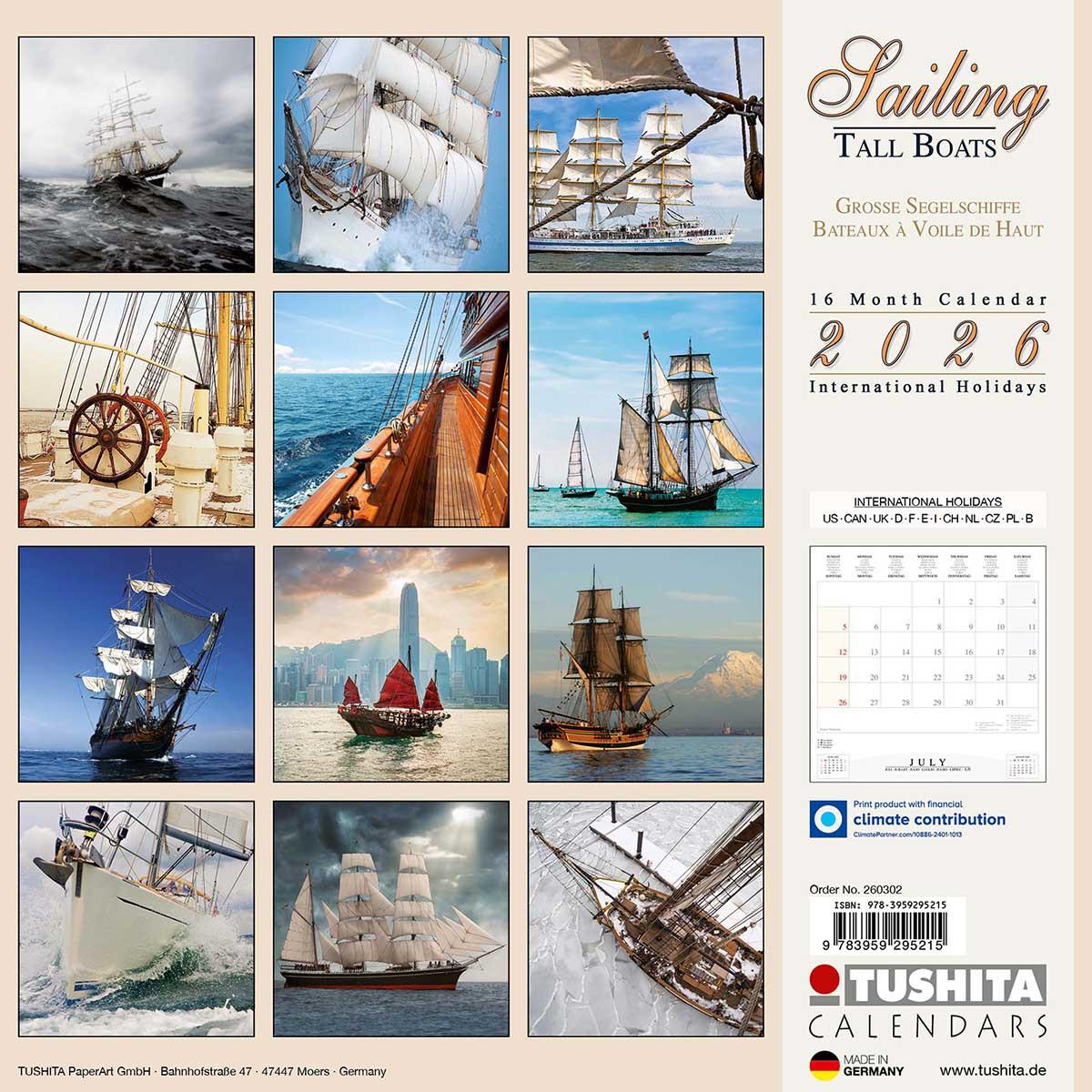 Zidni kalendar 2026 SAILING TALL BOATS 