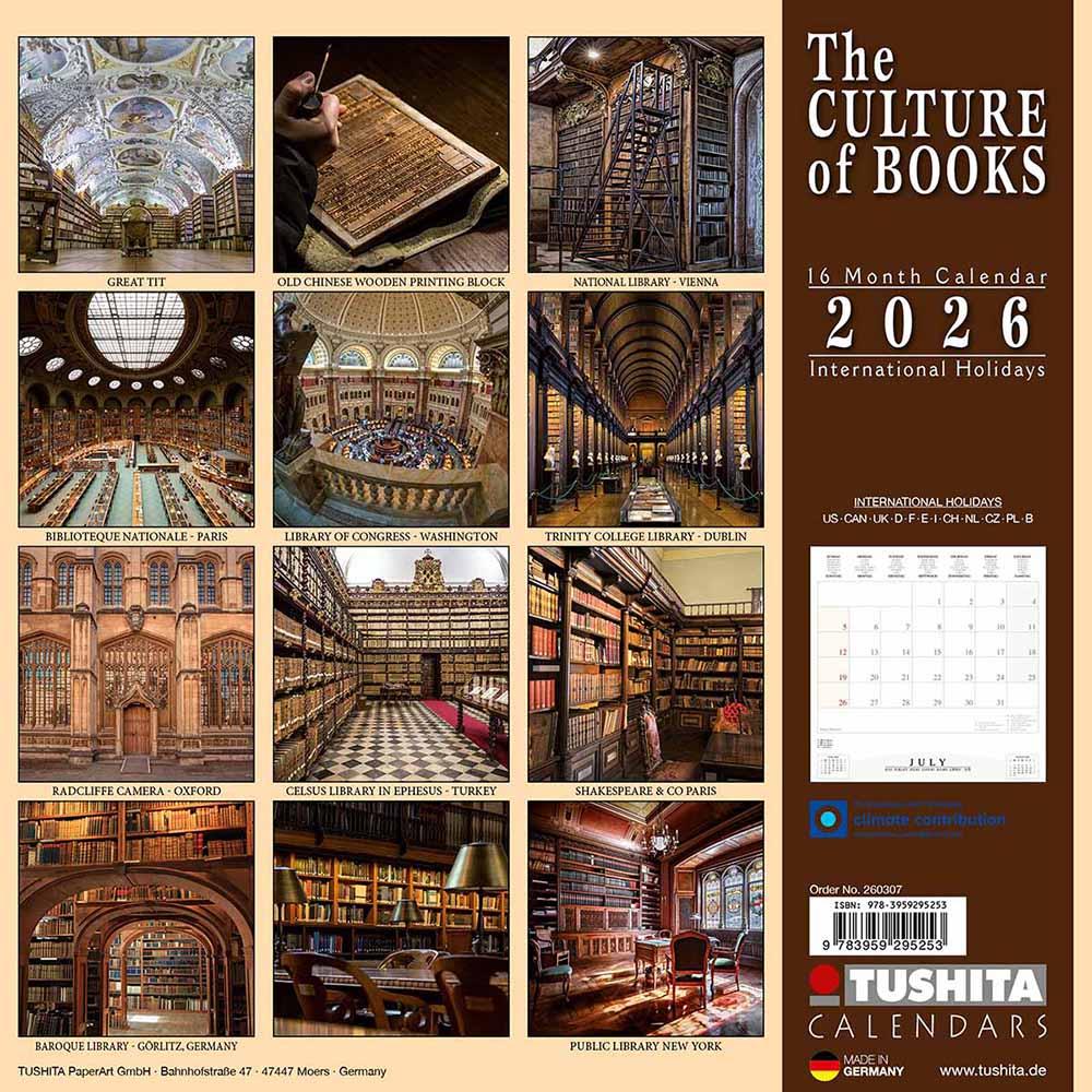 Zidni kalendar 2026 CULTURE OF BOOKS 