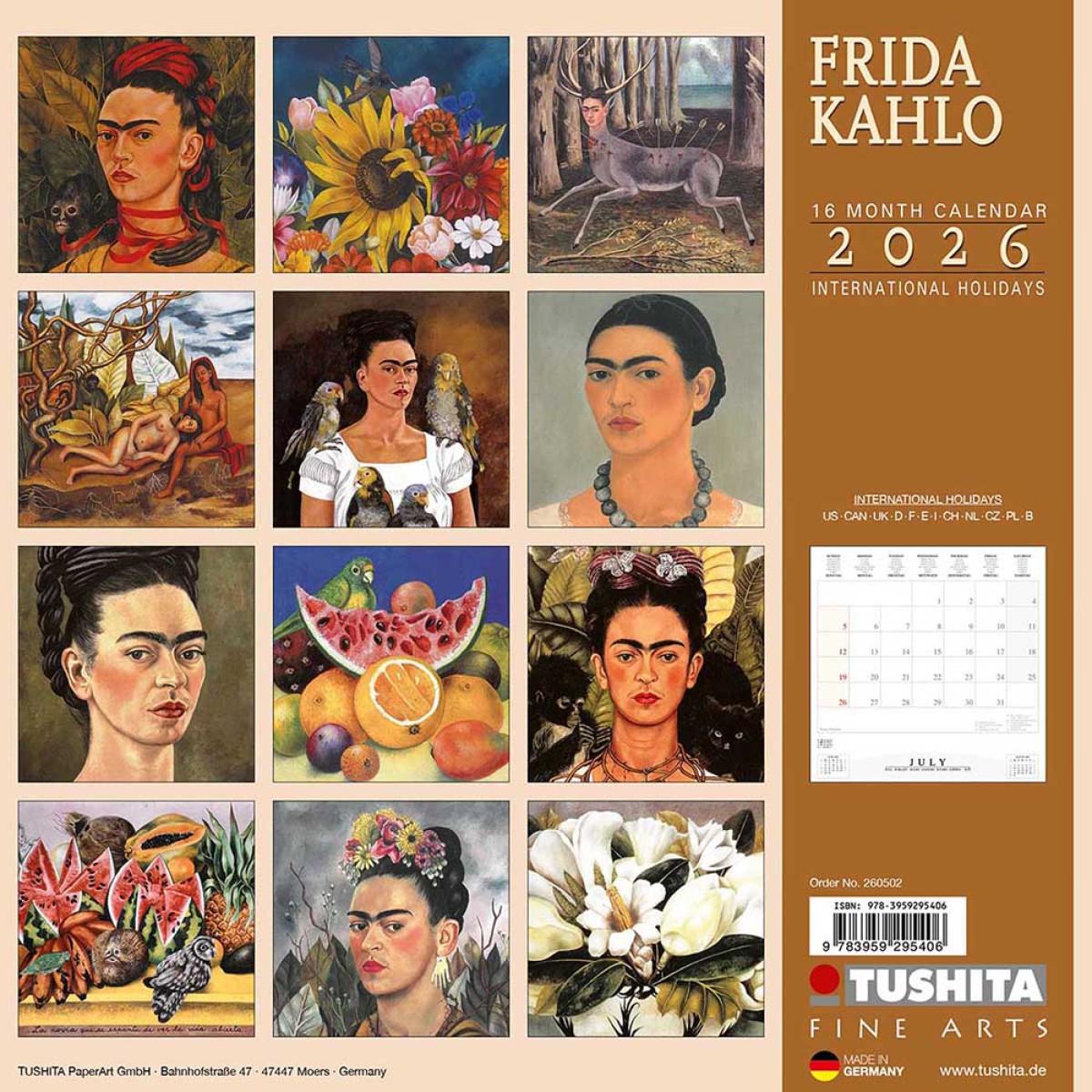 Zidni kalendar 2026 FRIDA KAHLO 