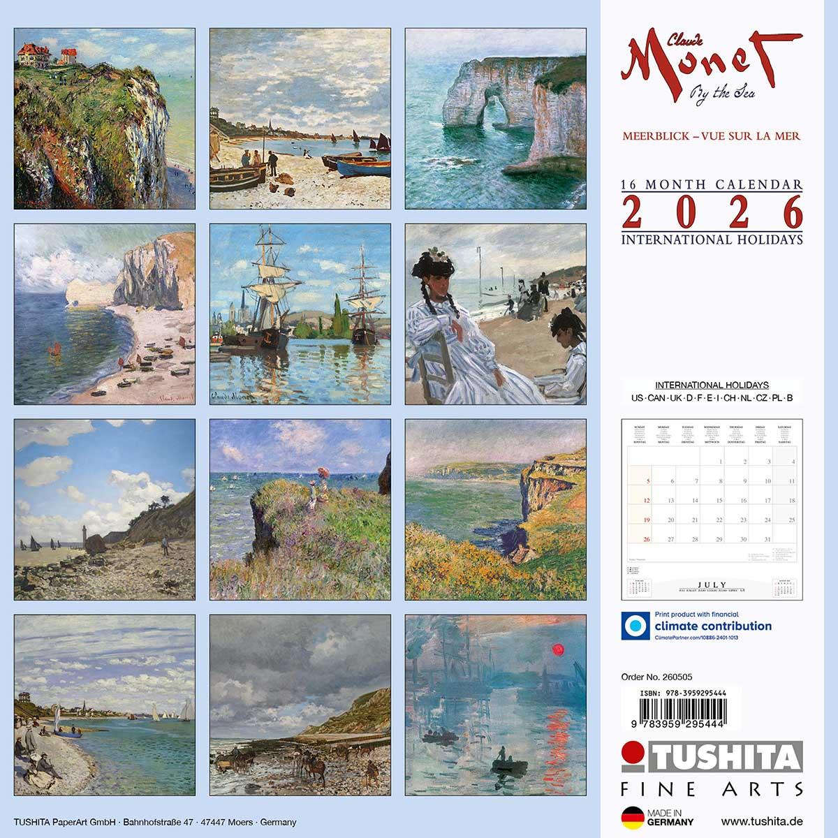 Zidni kalendar 2026 MONET - BY THE SEA 
