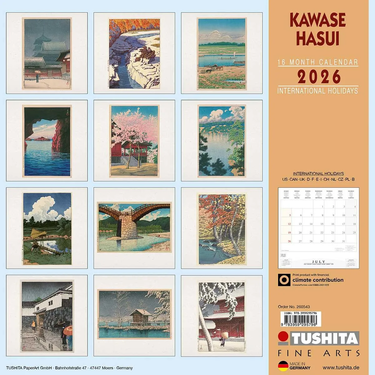 Zidni kalendar 2026 KAWASE HASUI 