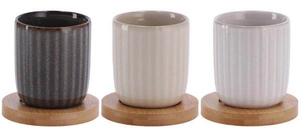 Set četiri keramičke čašice sa podmetačima 