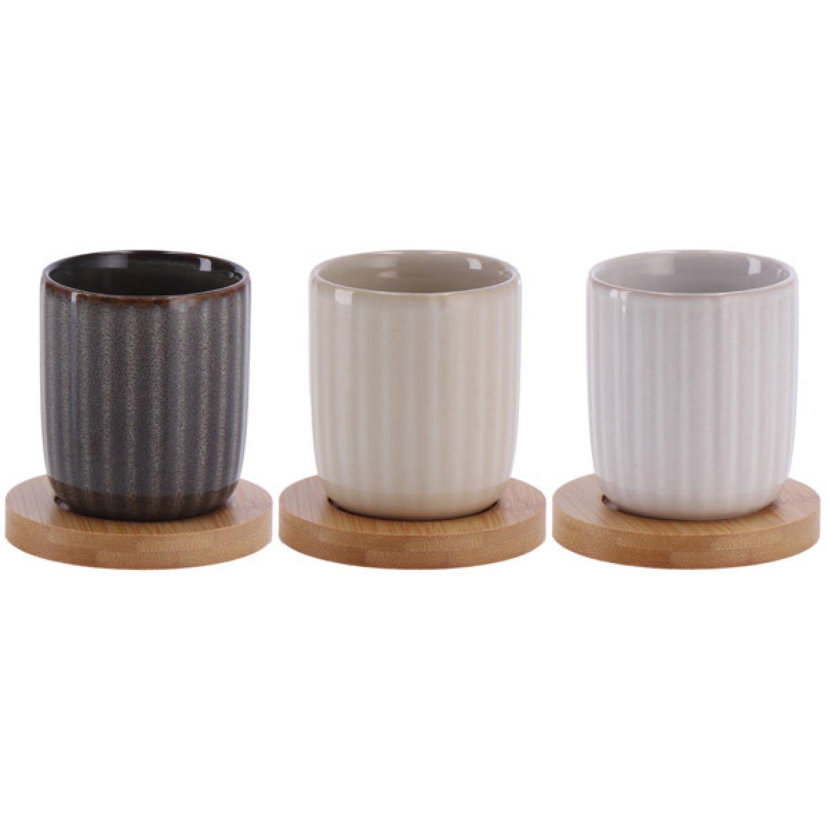 Set četiri keramičke čašice sa podmetačima 