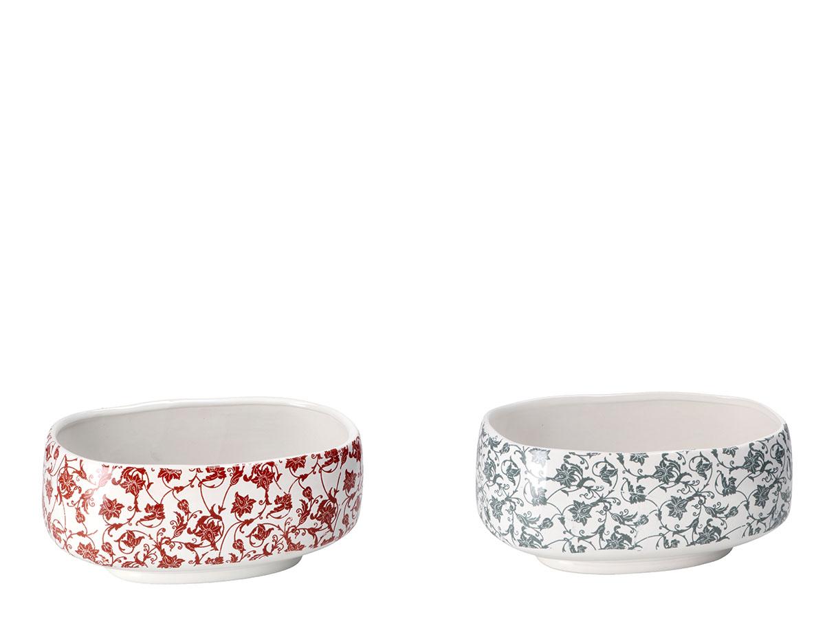 Keramička posuda cvetnog dizajna 23x16x10cm (više vrsta) 