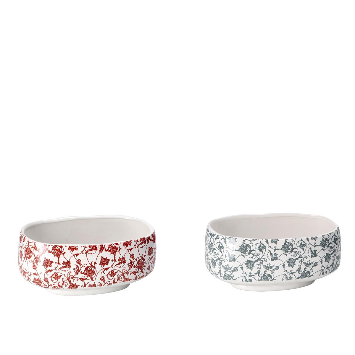 Keramička posuda cvetnog dizajna 23x16x10cm (više vrsta) 