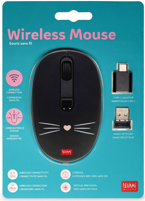 Bežični miš CRNI - KITTY 