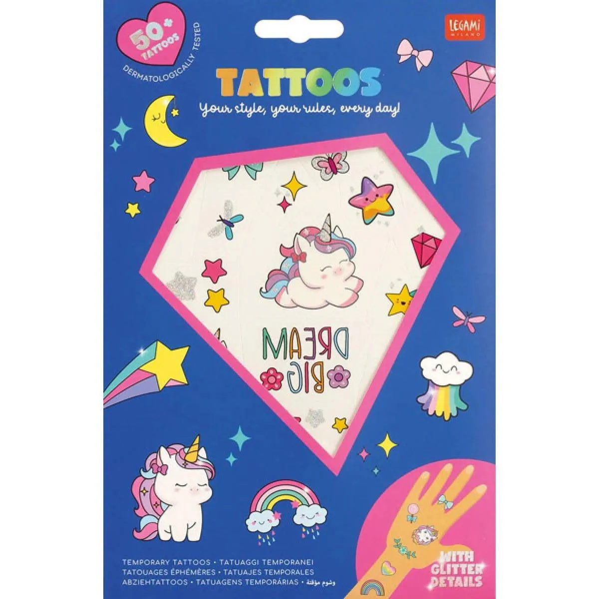 Set 50 privremenih tetovaža JEDNOROG 