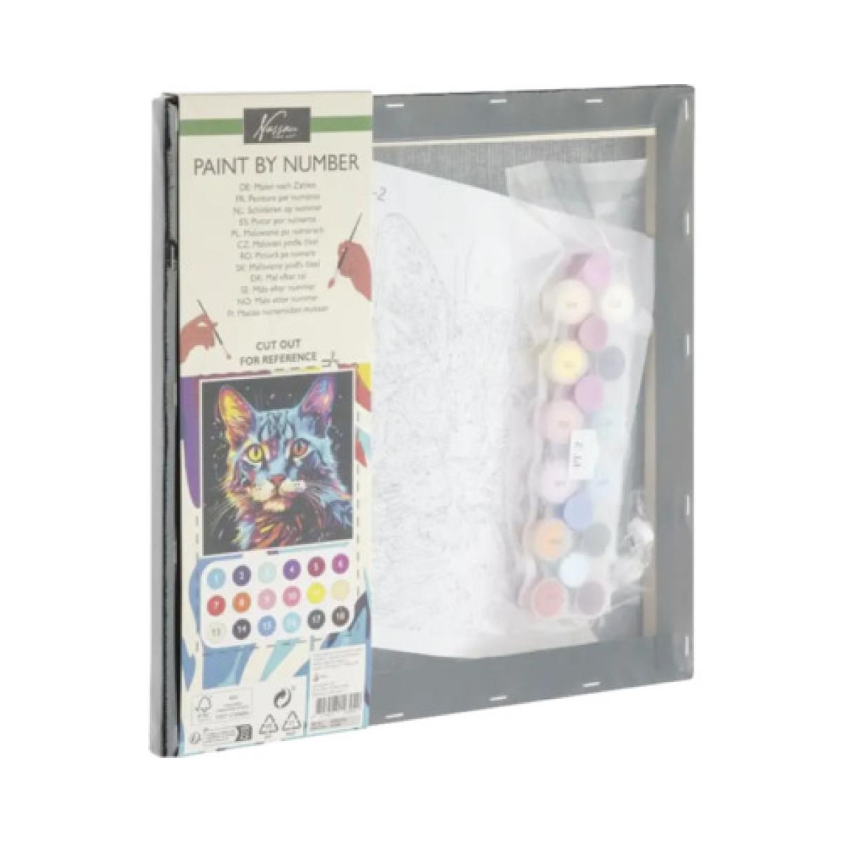 Kreativni set oboji po bojama MAČKA 30x30cm 