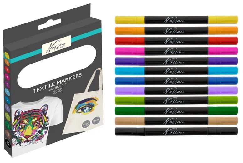 Dvostrani markeri za tkaninu 12kom 