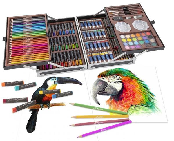 Umetnički set u metalnom koferu 145kom 