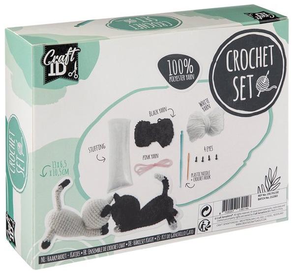 Kreativni set za heklanje MAČKE 13x5x10,5cm 