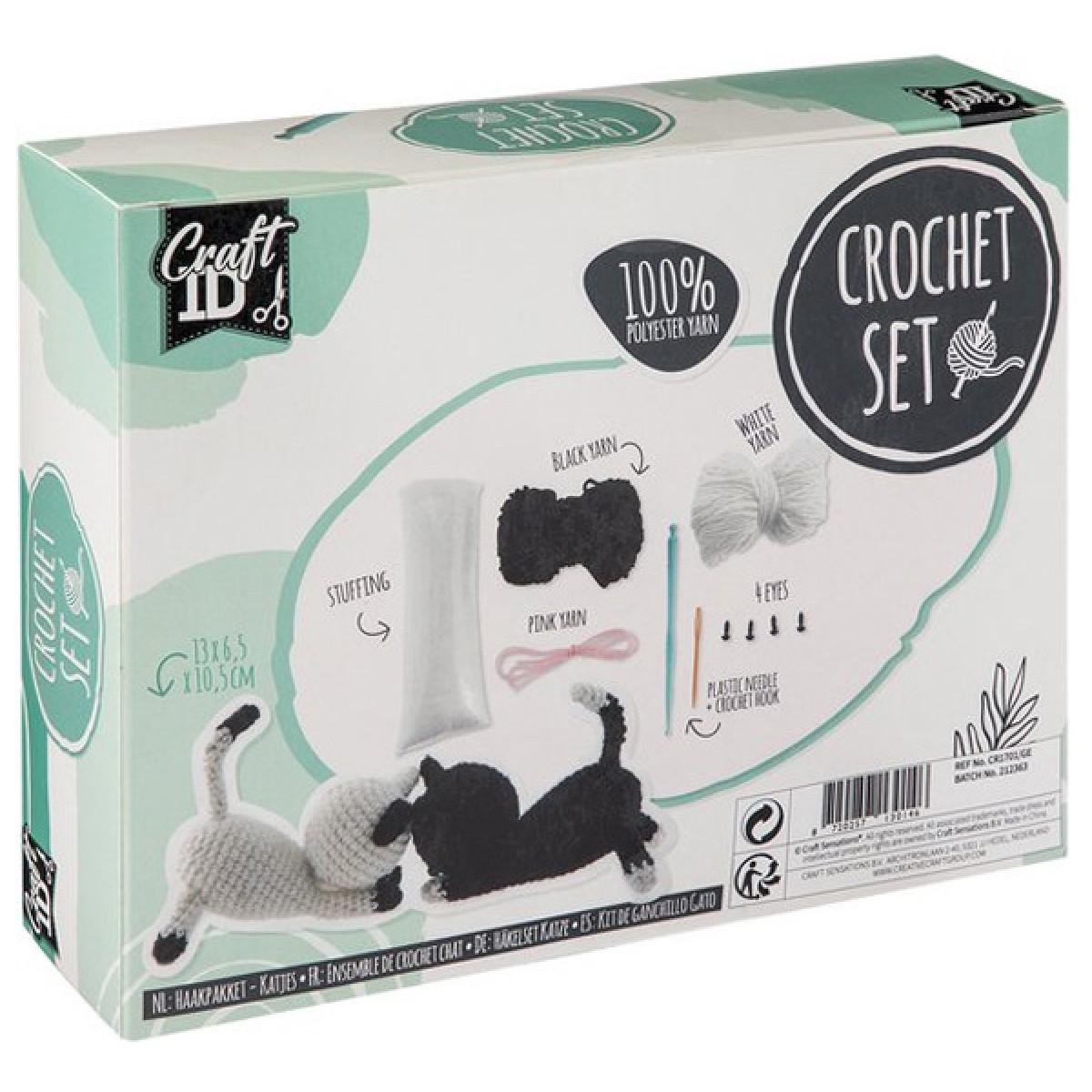 Kreativni set za heklanje MAČKE 13x5x10,5cm 