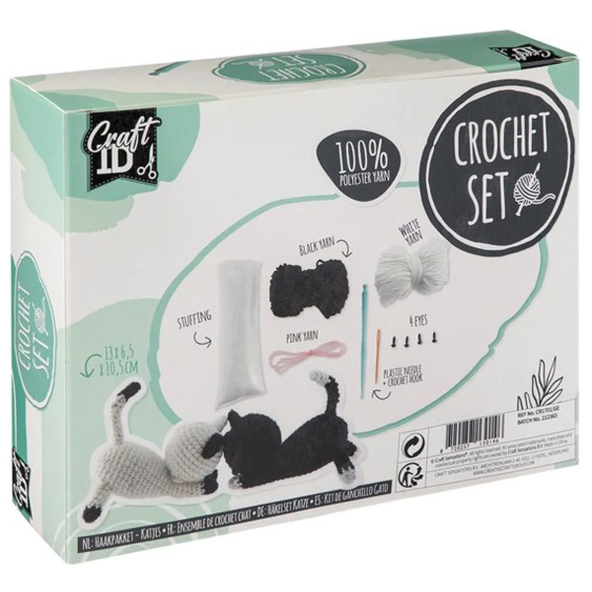 Kreativni set za heklanje MAČKE 13x5x10,5cm 