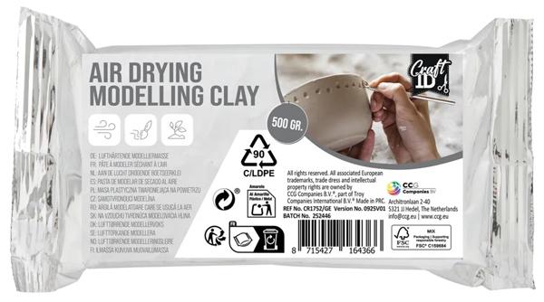 Bela glina za modeliranje od 500 g. 