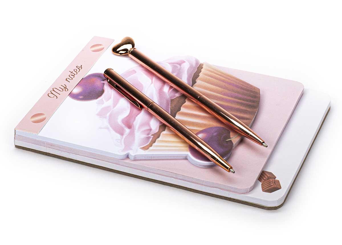 Poklon set COZY 3 blokova za poruke i 2 hemijske olovke 