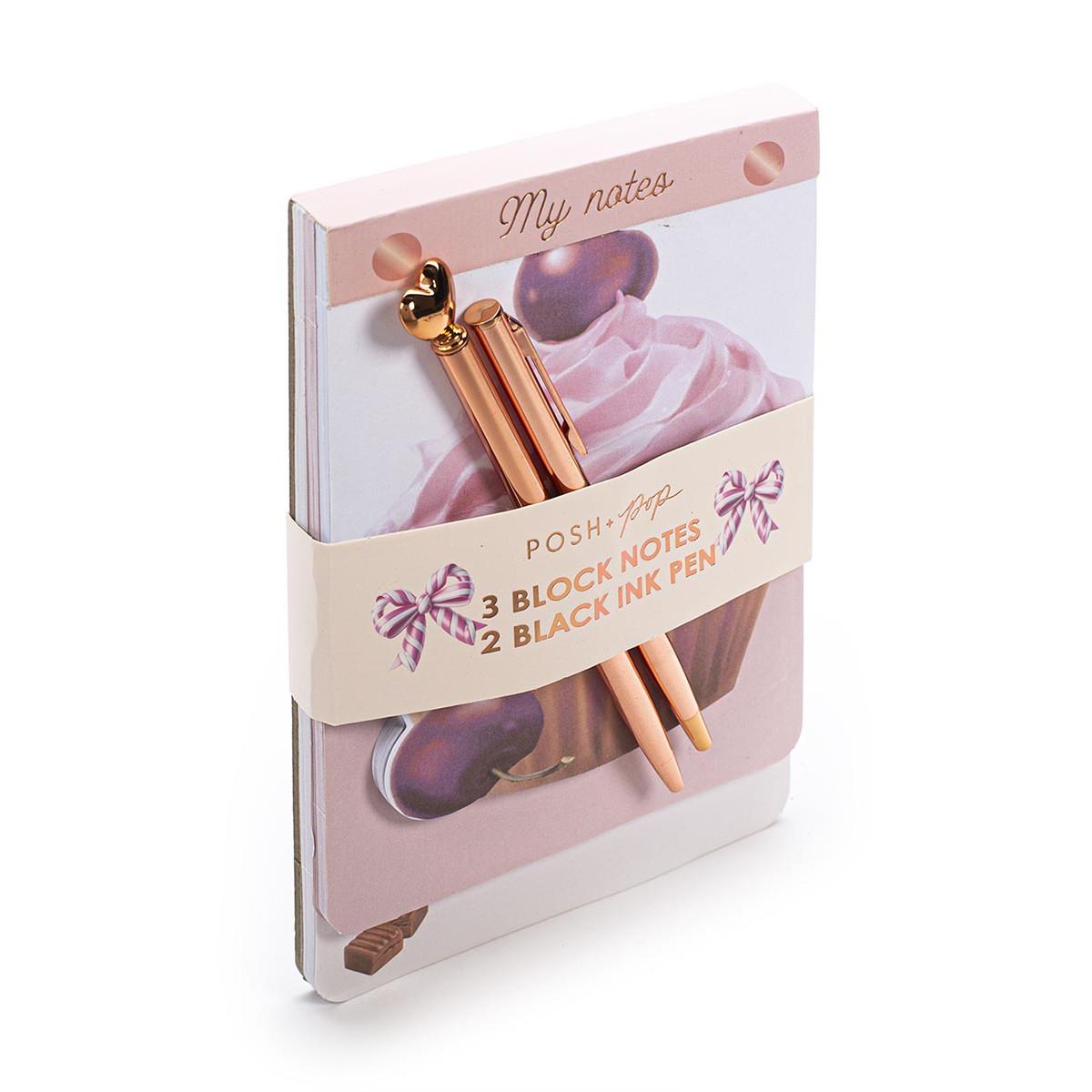 Poklon set COZY 3 blokova za poruke i 2 hemijske olovke 