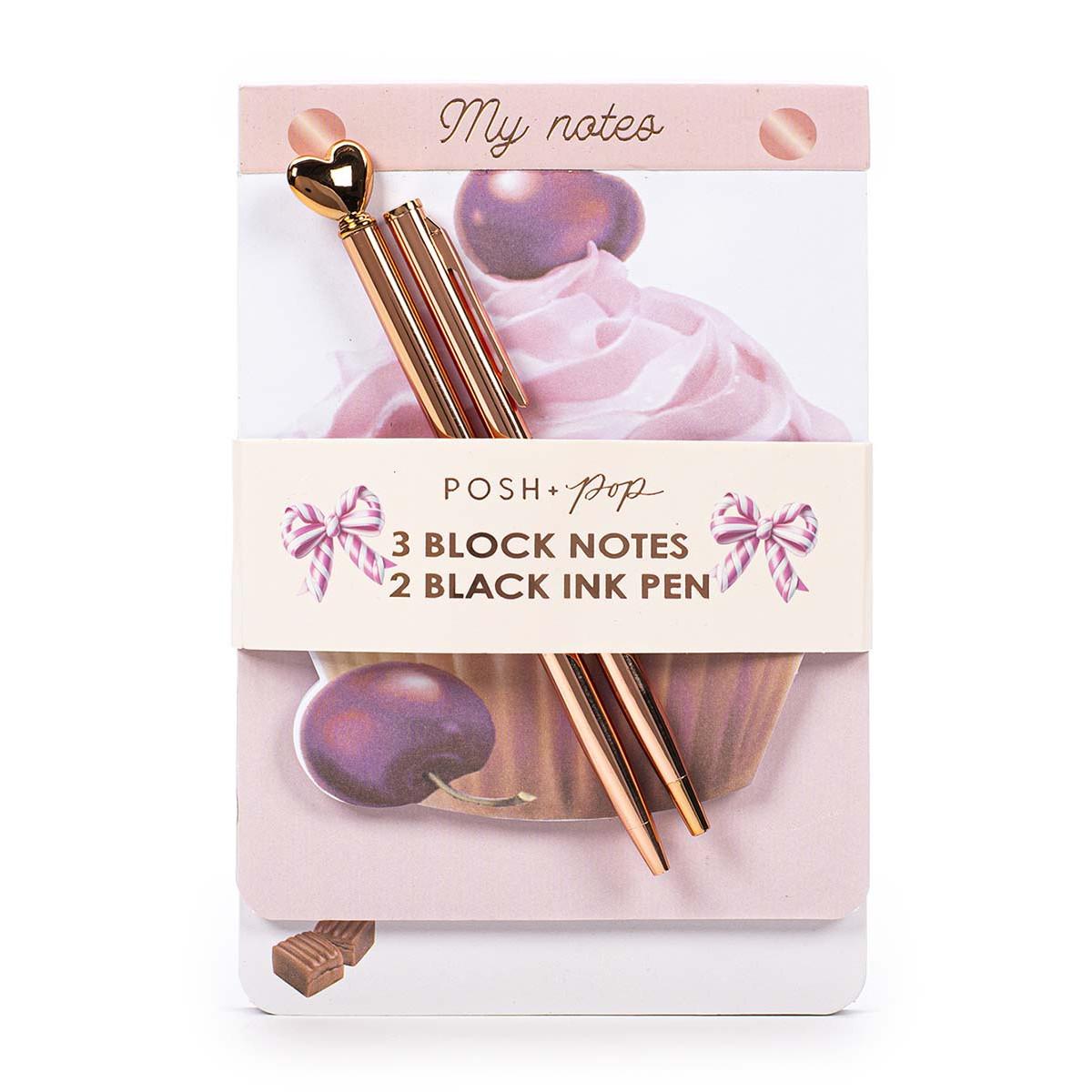 Poklon set COZY 3 blokova za poruke i 2 hemijske olovke 