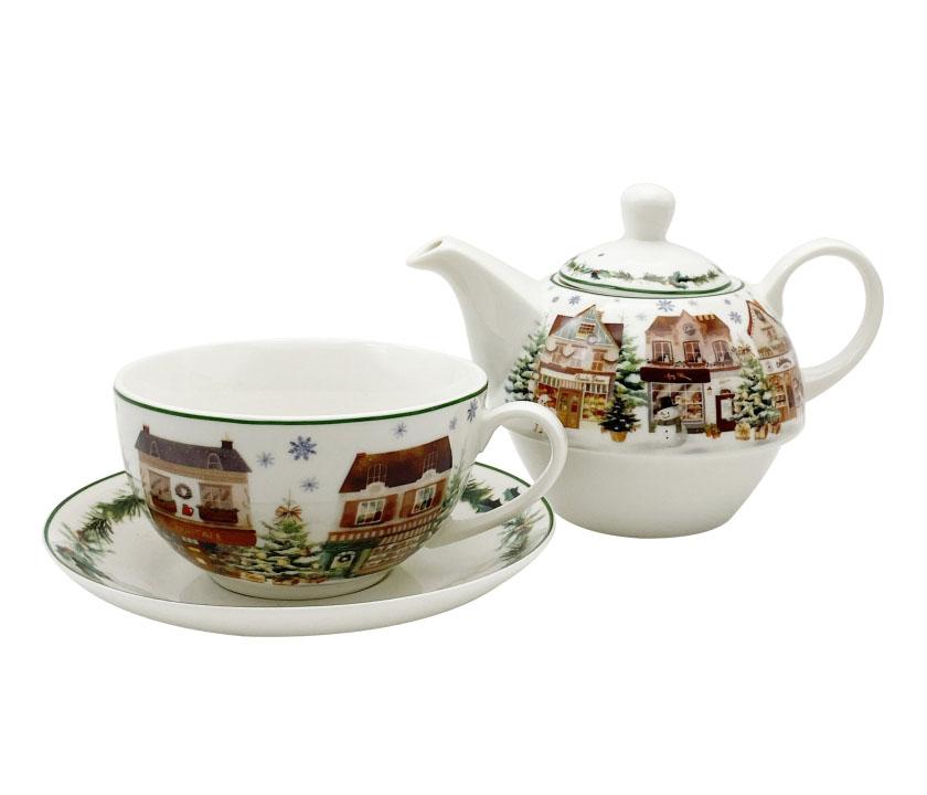 Set za čaj - čajnik sa šoljom NOVA GODINA Grad 