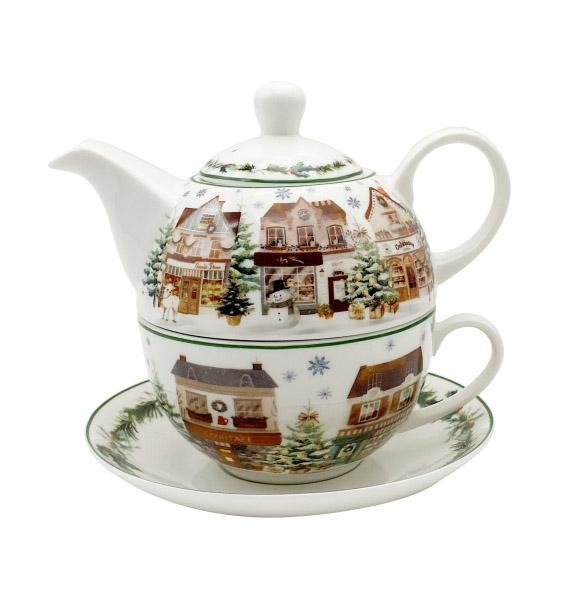 Set za čaj - čajnik sa šoljom NOVA GODINA Grad 