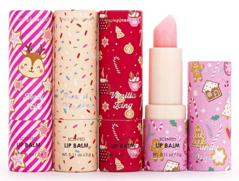 Novogodišnji set četiri balzama za usne SNEŽNA KUGLA 1 