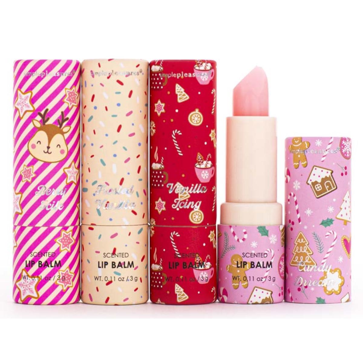 Novogodišnji set četiri balzama za usne SNEŽNA KUGLA 1 