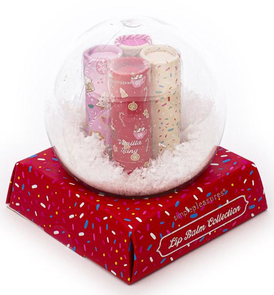 Novogodišnji set četiri balzama za usne SNEŽNA KUGLA 1 