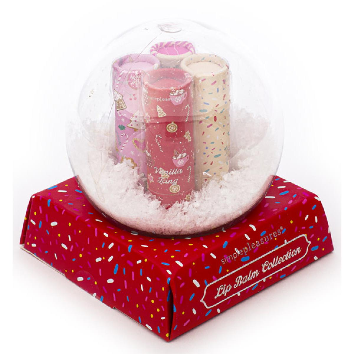 Novogodišnji set četiri balzama za usne SNEŽNA KUGLA 1 